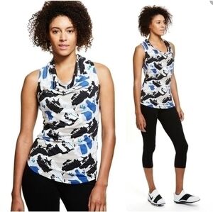 NWT Satva Living Mel Tank in Blue Paint Print